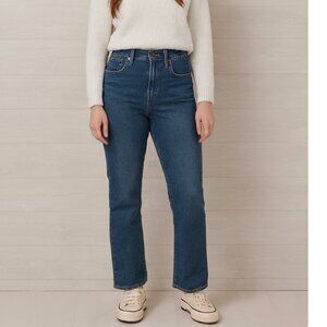 Madewell The Perfect Vintage Crop Jeans High Rise Straight Leg Medium Wash Denim